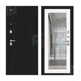 Входная металлическая дверь Флэш с зеркалом Snow Melinga