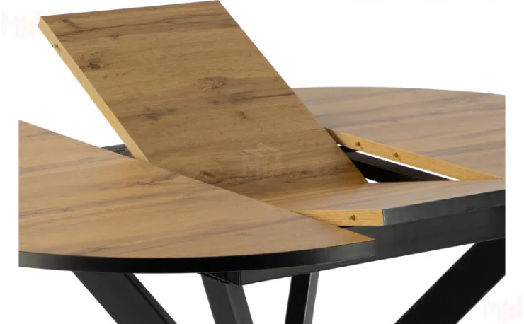 Стол раскладной Вега Лофт D100 Дуб вотан / Черный