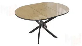 Стол обеденный Diamond Тип 3 - КМ+02.68.000.168 Черный муар, Бунратти глянец