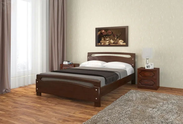 Кровать из массива Камелия-2 (160*200) дуб коньяк
