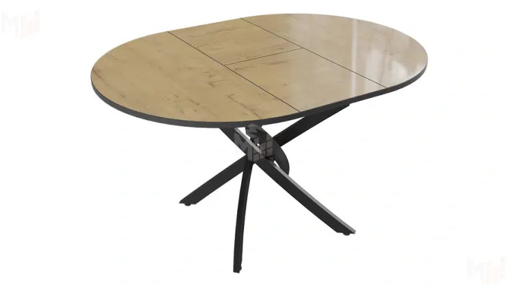 Стол обеденный Diamond Тип 3 - КМ+02.68.000.168 Черный муар, Бунратти глянец