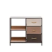 Комод Leset Локи 3 ящ. с полкой, Коричневый, Бежевый (Коричневый/Бежевый, светло-коричневый, темно-коричневый)