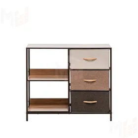 Комод Leset Локи 3 ящ. с полкой, Коричневый, Бежевый (Коричневый/Бежевый, светло-коричневый, темно-коричневый)