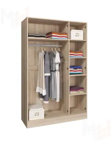 Шкаф Леси 3-х створчатый (сонома/белый) без зеркал