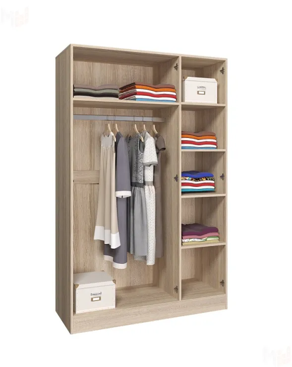 Шкаф Леси 3-х створчатый (сонома/белый) без зеркал