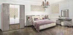 Спальня  Гравита 4-ств серый камень глянец