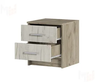 Тумба прикроватная Гармония ТБ-601 дуб крафт белый - дуб крафт серый