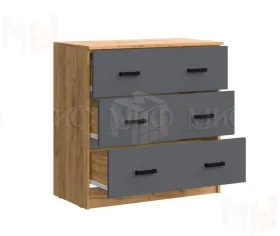 Комод Бася 3 ящика (крафт золотой/графит)