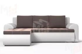 Угловой диван Ванкувер (левый)  Белый, Коричневый