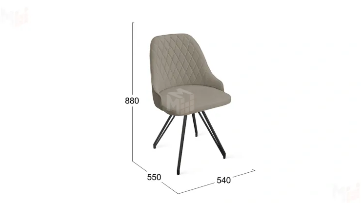 Стул Гранд К4 Черный муар Велюр Confetti Smoke