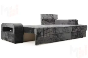 Диван угловой Марго Серый Правый Велюр