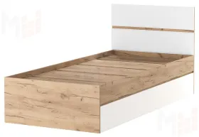 Кровать 900 ГРЕТТА Дуб Крафт золотой-Белый