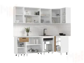 Кухня Рио New угловая 2,4*1,0 м Крафт золотой