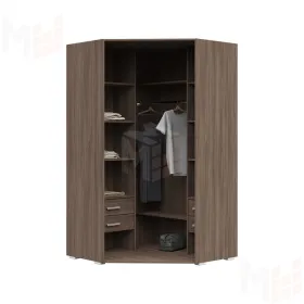 Шкаф угловой 2х ств Симба шимо темный - кофе с молоком