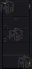 Входная металлическая дверь Прайд Total Black/Snow Melinga