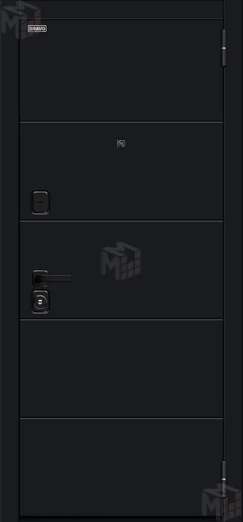 Входная металлическая дверь Прайд Total Black/Snow Melinga