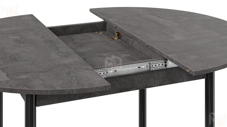 Стол обеденный раздвижной Терра Черный, Железный камень