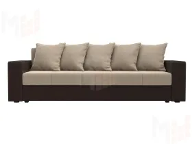 Диван прямой Дубай Лайт полки слева ( Бежевый\Коричневый )