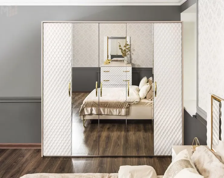 Спальня Lara 5-ств белый глянец