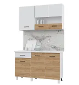 Кухня ТРЕНД 1,3 ЛДСП Белый-крафт золотой