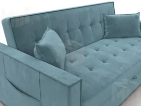 Диван прямой Лига-104 (160) ( SEVEN 113 бирюзовый )