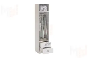 Шкаф комбинированный Фэнтези  с ящ. 1-створчатый белый рамух