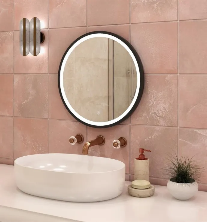 Зеркало с LED подсветкой Style Black d 600