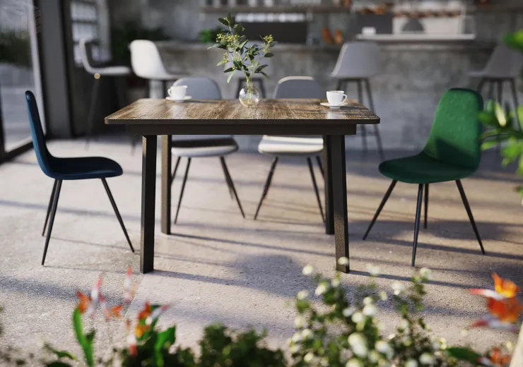 Стул Кассиопея (велюр синий, ноги конус черный)