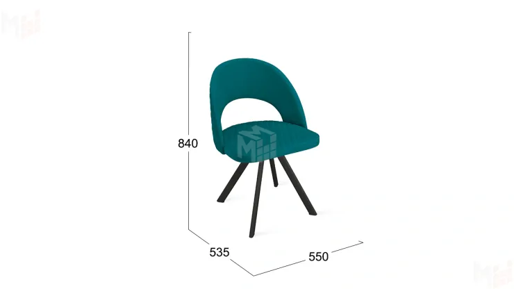 Стул Гэтсби К2 Черный муар, Велюр Confetti Izumrud