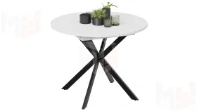 Стол обеденный раздвижной Мэдисон Тип 1 Черный муар, Белый