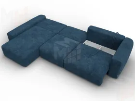 Диван угловой Лига-066 НПБ Лонг угол левый ( BRUT 11 синий )