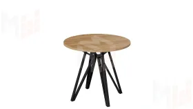 Стол обеденный Ройс Тип 2 Черный муар/Дуб Крафт золотой