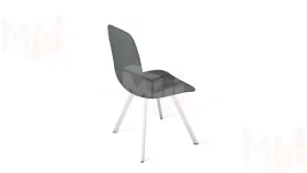Стул Бруно (паук Т2) Белый муар, Кожзам Серый