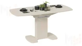 Стол обеденный Портофино - СМ(ТД)-105.02.11(1) Бежевое, Стекло бежевое матовое LUX