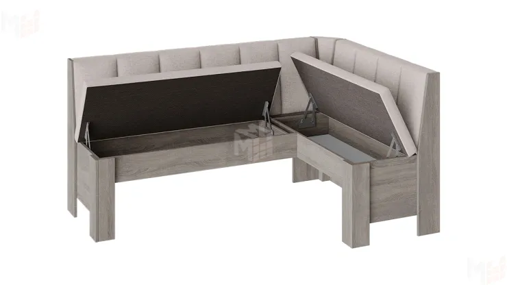 Кухонный уголок Ганновер Дуб Сонома трюфель, Рогожка Capri Бежевая