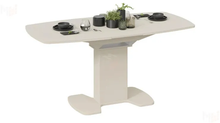 Стол обеденный Портофино - СМ(ТД)-105.02.11(1) Бежевое, Стекло бежевое матовое LUX