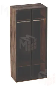 Шкаф двухстворчатый Браун со стеклянными дверями Вариант 1