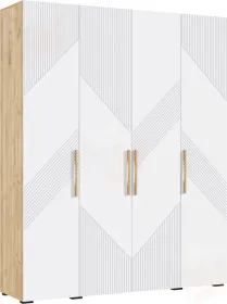 Ирис Шкаф 4-х ств.(1800) (Браш Вайт, Дуб Крафт)