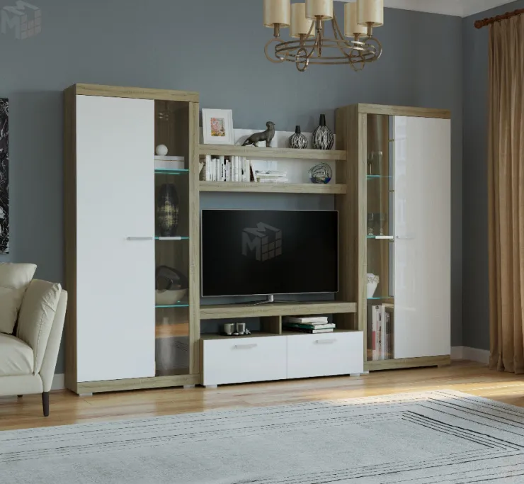 Гостиная Соната Композиция 4 Дуб Сонома - Дуб Сакраменто