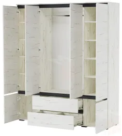  Шкаф ГРЕТТА 6С2Я  Дуб Крафт белый-Антрацит