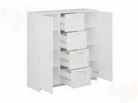 Тумба Сириус 2 двери и 4 ящика 117*123 Белый