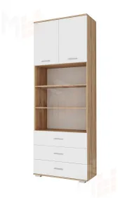 Шкаф с 3-мя ящиками ИТАЛИЯ ШК3Я-800 Сонома-Белый глянец