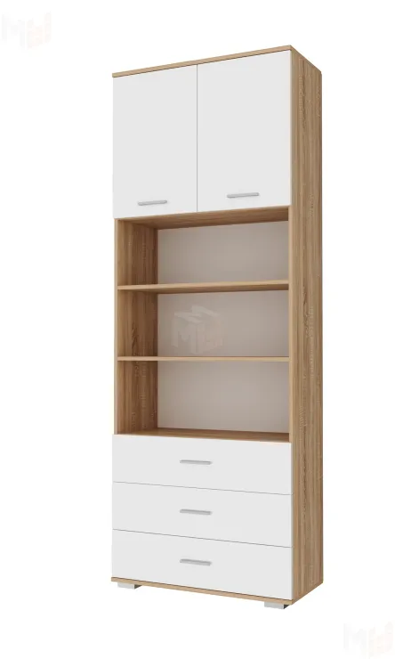 Шкаф с 3-мя ящиками ИТАЛИЯ ШК3Я-800 Сонома-Белый глянец