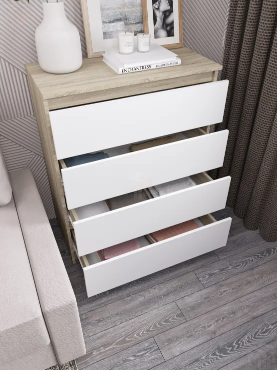 Комод Мори 800.4 сонома/белый