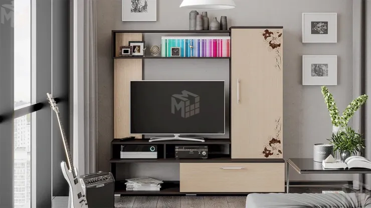 Стенка для гостиной Сиена Венге Цаво, Дуб Молочный