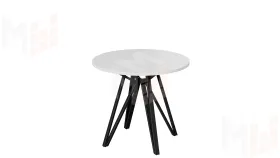 Стол обеденный Ройс Тип 2 Черный муар/Белый