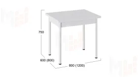 Стол  раздвижной Родос Тип 2 с опорой d40 Белый муар, Белый