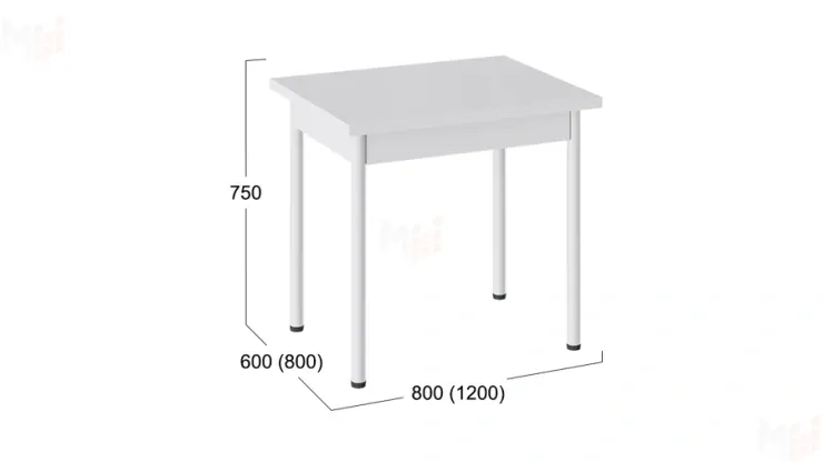 Стол  раздвижной Родос Тип 2 с опорой d40 Белый муар, Белый