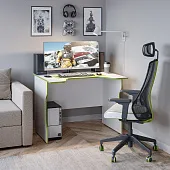 Стол компьютерный игровой ВАРДИГ K2 (белый/лайм)