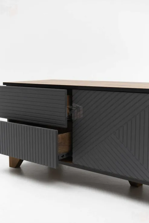 Тумба под ТВ Копенгаген с дверцей (дуб самдал/серый графит)